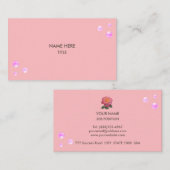 Elegante rosa Punkte auf Rosa Visitenkarte (Vorne/Hinten)