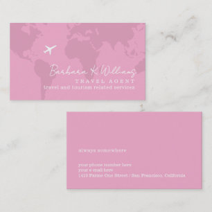 Elegante rosa Reiseagentur Visitenkarte