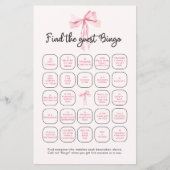 Elegante rosa Ribbon finden das Gast-Bingo-Spiel (Vorderseite)