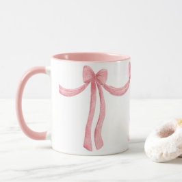 Elegante rosa Ribbon Satin Look Hübsch Girly Tasse