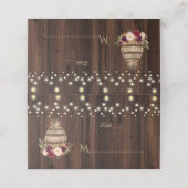 Elegante Rosa Rosa Blume Gold Frame Tischnummer Platzkarte (Außenseite Aufgefaltet)