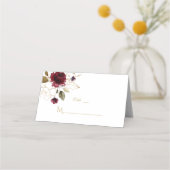 Elegante Rosa Rosa Blume Gold Frame Tischnummer Platzkarte (Rückseite)