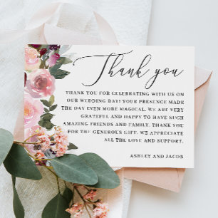 Elegante rosa rosa Blume. Hochzeit im Garten Dankeskarte