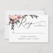 Elegante rosa rosa Blume. Hochzeit im Garten RSVP Karte (Vorderseite)