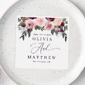 Elegante rosa rosa Blume. Hochzeit im Garten Serviette