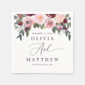 Elegante rosa rosa Blume. Hochzeit im Garten Serviette (Vorderseite)