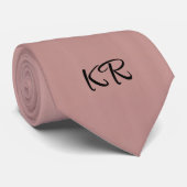 Elegante rosa rosa Classic Monogram Initials Krawatte (Gerollt)