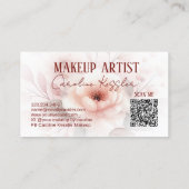 Elegante Rosa Rosa Rote Blüte Kunst Visitenkarte (Rückseite)