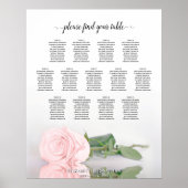 Elegante Rosa Rose 13 Tabelle Hochzeitstabelle Poster (Vorne)