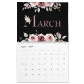Elegante rosa Rose 2026 Kalender (Mär 2027)