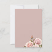 Elegante Rosa Rose Baby Dusche Dankeskarte (Rückseite)