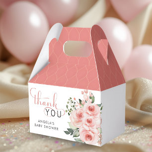 Elegante Rosa-Rosé-Babyshower-Blume in Blüte Geschenkschachtel