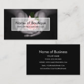 Elegante rosa Rose Blume in der Hand Boutique Visitenkarte (Vorne/Hinten)