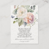 Elegante rosa Rose Blumenbücher für Baby Begleitkarte (Rückseite)