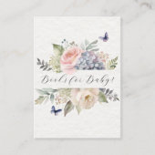 Elegante rosa Rose Blumenbücher für Baby Begleitkarte (Vorderseite)