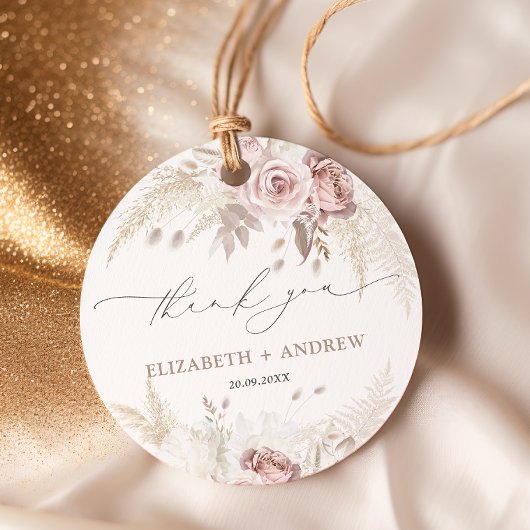 Elegante Rosa Rose Blumenzwiebeln Geschenkanhänger