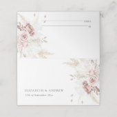 Elegante Rosa Rose Blumenzwiebeln Platzkarte (Außenseite Aufgefaltet)