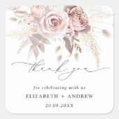 Elegante Rosa Rose Blumenzwiebeln Quadratischer Aufkleber (Vorderseite)