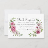 Elegante Rosa Rose Book Request Baby Shower RSVP Karte (Vorderseite)