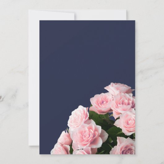 Elegante Rosa Rose Bouquet Blumenhochzeit Einladung (Rückseite)