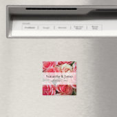 Elegante Rosa Rose Bouquet Personalisierte Hochzei Magnet (In Situ (Geschirrspüler))