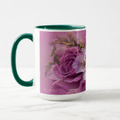 Elegante Rosa Rose Bouquet Tasse (Links)
