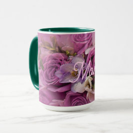 Elegante Rosa Rose Bouquet Tasse