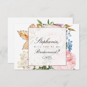 Elegante Rosa Rose Bridesmaid Card Einladung