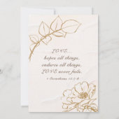 Elegante Rosa Rose Christliche Hochzeit Einladung (Rückseite)