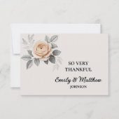 Elegante Rosa Rose Dankeschön Card (Vorderseite)