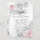 Elegante, rosa Rose Einladung (Vorne/Hinten)
