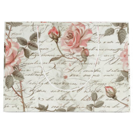 Elegante rosa Rose Geschenktasche Große Geschenktüte