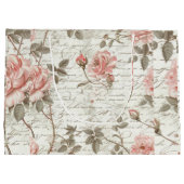 Elegante rosa Rose Geschenktasche Große Geschenktüte (Rückseite)
