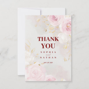 Elegante Rosa Rose & Gold Danke für Ihre Hochzeits