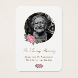 Elegante Rosa Rose Gold Floral Memorial Cards