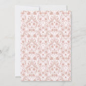 Elegante Rosa Rose Gold Floral Quinceanera Geburts Einladung (Rückseite)