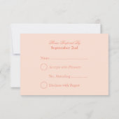 Elegante Rosa Rose Gold gezeichnete Blume RSVP Karte (Rückseite)