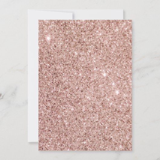 Elegante Rosa Rose Gold Glitzer Kinderdusche Dankeskarte (Rückseite)