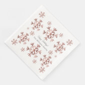 Elegante Rosa Rose Gold Look Schneeflocken Weihnac Serviette (Ecke)
