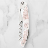 Elegante Rosa Rose Gold Marmorstruktur Kellnermesser (Vorderseite)