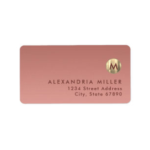 Elegante Rosa Rose Gold Rücksendeadresse Adressaufkleber
