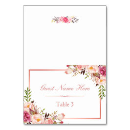 Elegante Rosa Rose Gold Wedding Place Escort Tischnummer