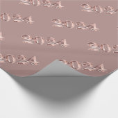 Elegante Rosa Rose Gold Zahlen Glücklich Neues Jah Geschenkpapier (Ecke)