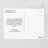 Elegante Rosa Rose Hochzeit Liebe & Dank Postkarte (Rückseite)