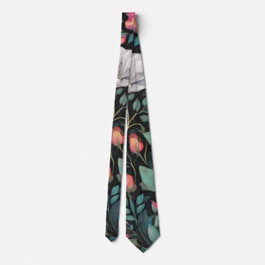 Elegante Rosa Rose Krawatte (Rückseite)