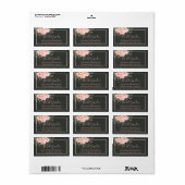 Elegante Rosa Rose mit Blumen Moderne Adresse Adressaufkleber (Vorne)