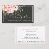 Elegante Rosa Rose mit Blumen Moderne Eleganz Einf Visitenkarte (Vorne/Hinten)