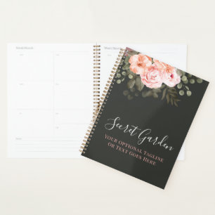 Elegante Rosa Rose mit Blumen Moderne Eleganz Planer