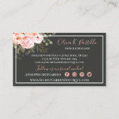 Elegante Rosa Rose mit Blumen Moderne Soziale Medi Visitenkarte (Rückseite)