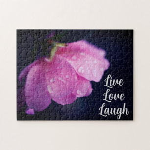Elegante Rosa Rose Nah Up Blume Motivierend Puzzle